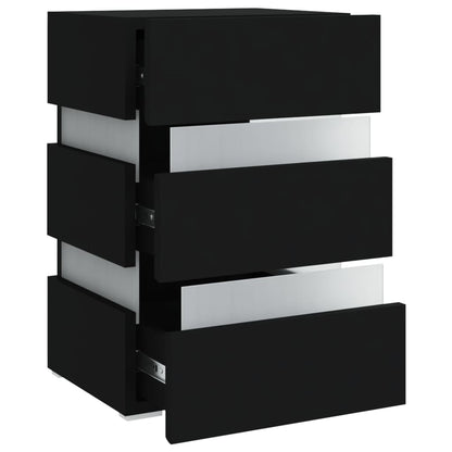 LED Bedside Cabinet Black 45x35x67 cm Engineered Wood