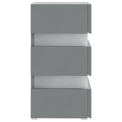 LED Bedside Cabinet Grey 45x35x67 cm Engineered Wood