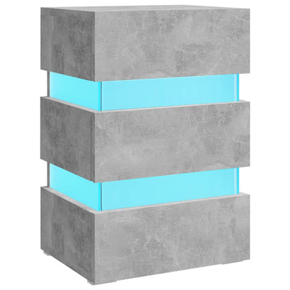 LED Bedside Cabinet Concrete Grey 45x35x67 cm Engineered Wood