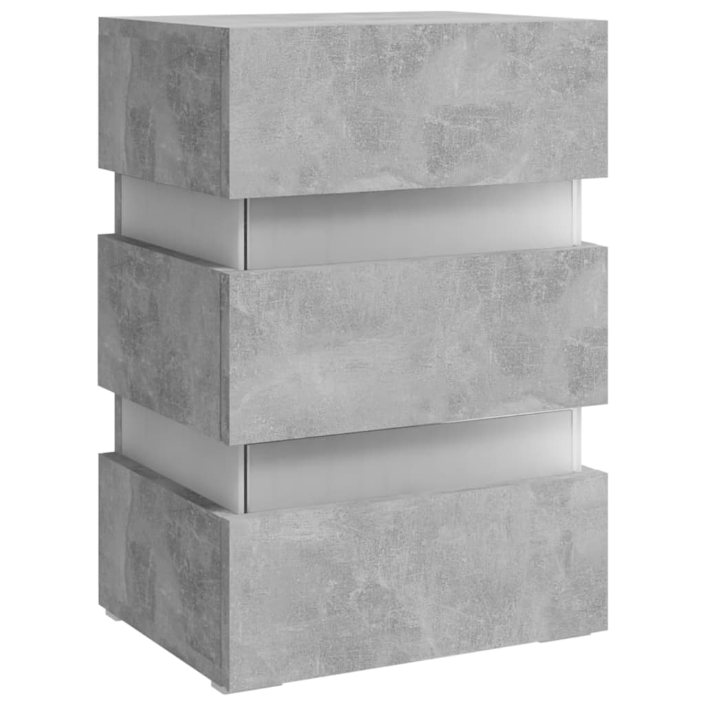 LED Bedside Cabinet Concrete Grey 45x35x67 cm Engineered Wood