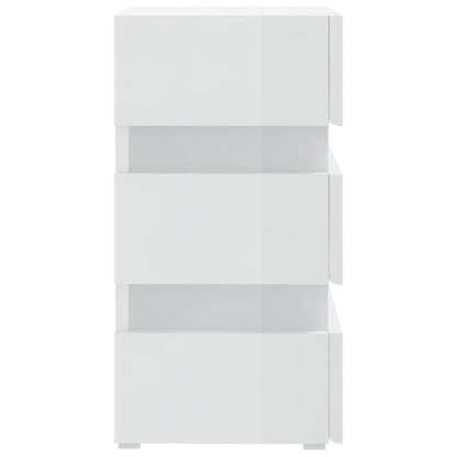 LED Bedside Cabinet High Gloss White 45x35x67 cm Engineered Wood