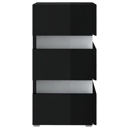 LED Bedside Cabinet High Gloss Black 45x35x67 cm Engineered Wood