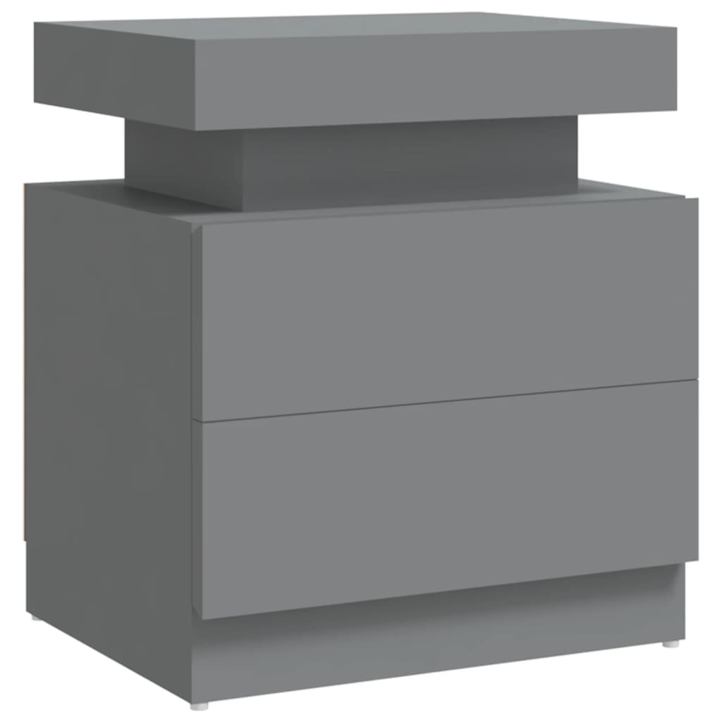 Bedside Cabinet Grey 45x35x52 cm Engineered Wood