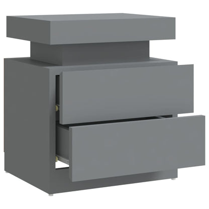 Bedside Cabinet Grey 45x35x52 cm Engineered Wood