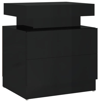 Bedside Cabinet High Gloss Black 45x35x52 cm Engineered Wood