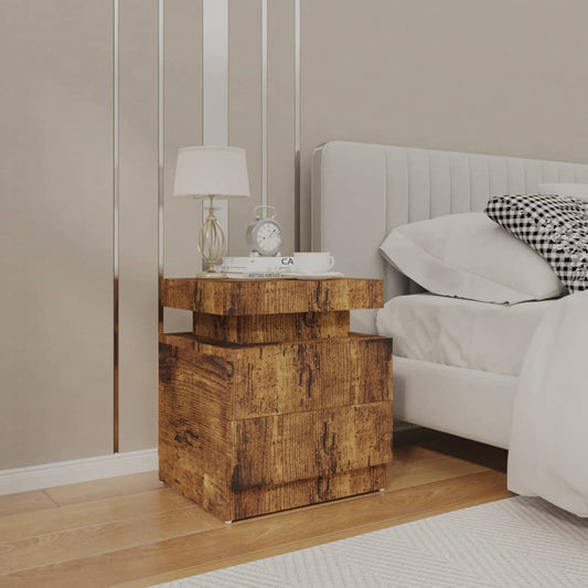 Bedside Cabinet Smoked Oak 45x35x52 cm Engineered Wood