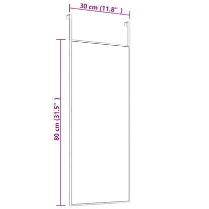 Door Mirror Gold 30x80 cm Glass and Aluminium