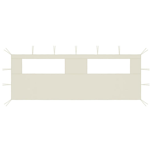 Gazebo Sidewall with Windows 6x2 m Cream