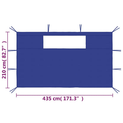Gazebo Sidewalls with Windows 2 pcs Blue