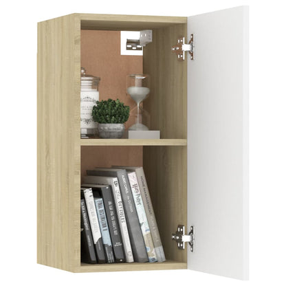 TV Cabinets 2 pcs White and Sonoma Oak 30.5x30x60 cm Engineered Wood