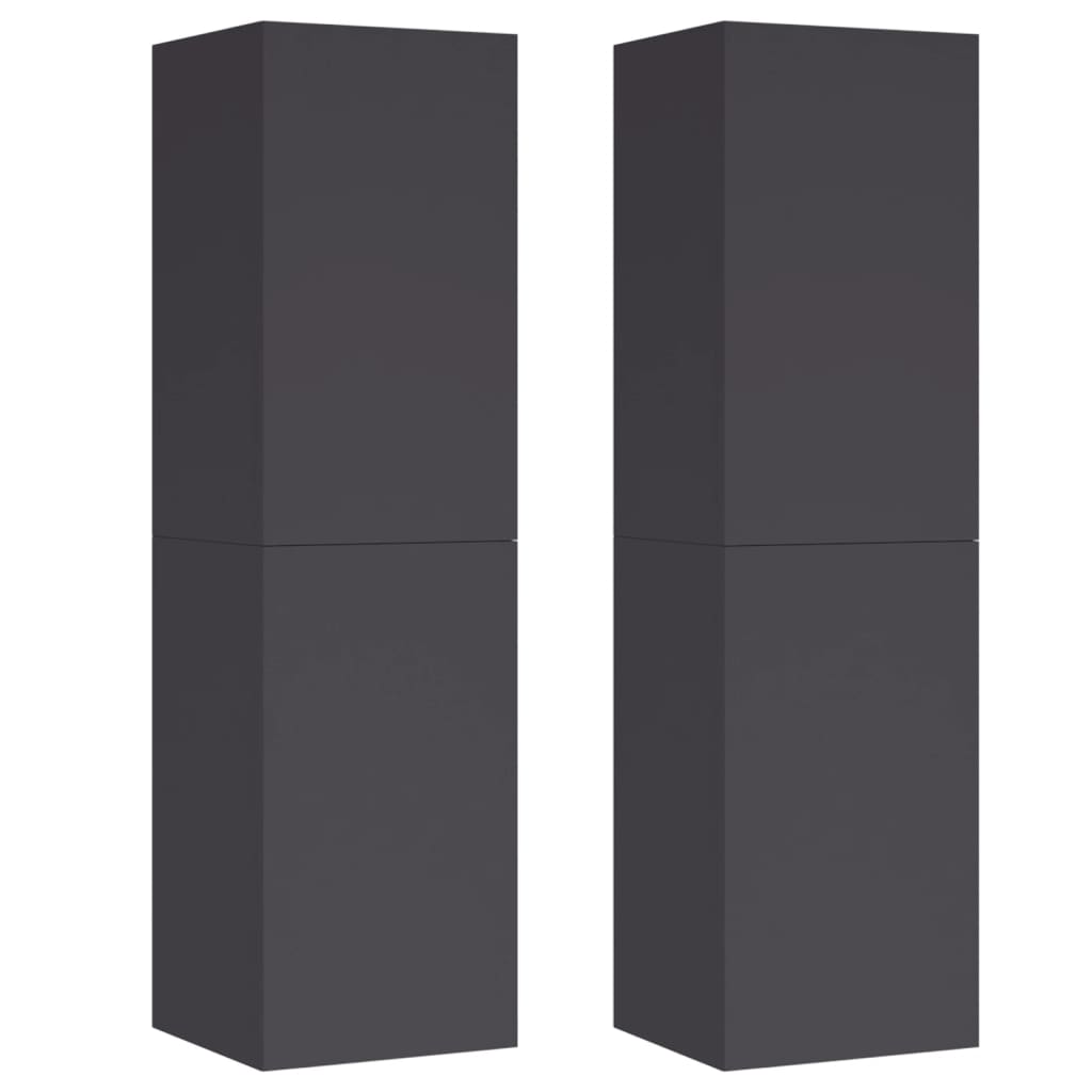 TV Cabinets 2 pcs Grey 30.5x30x110 cm Engineered Wood