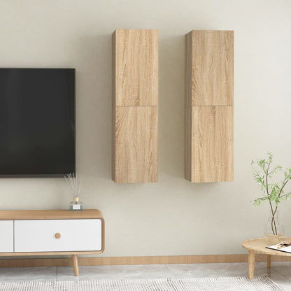 TV Cabinets 2 pcs Sonoma Oak 30.5x30x110 cm Engineered Wood