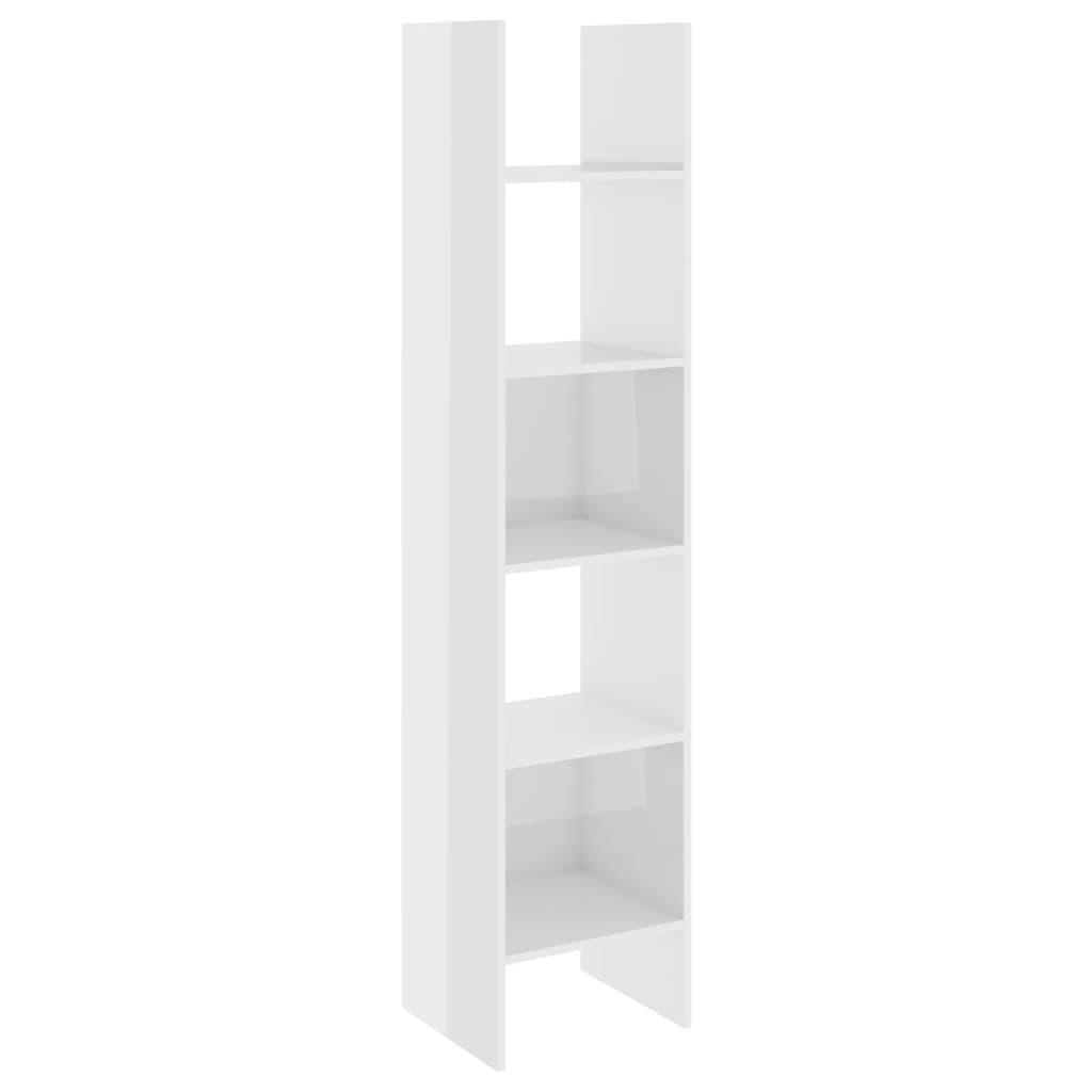 Book Cabinet High Gloss White 40x35x180 cm Engineered Wood