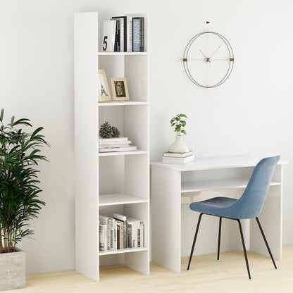 Book Cabinet High Gloss White 40x35x180 cm Engineered Wood