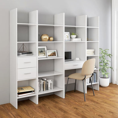 Book Cabinet White 60x35x180 cm Engineered Wood