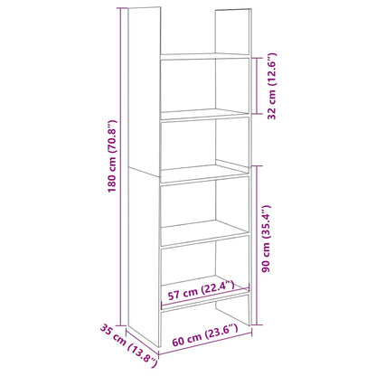 Book Cabinet Sonoma Oak 60x35x180 cm Engineered Wood