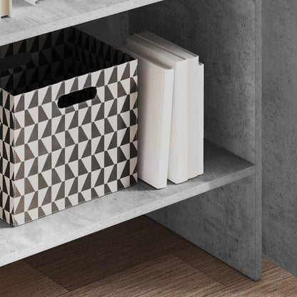 Book Cabinet Concrete Grey 60x35x180 cm Engineered Wood