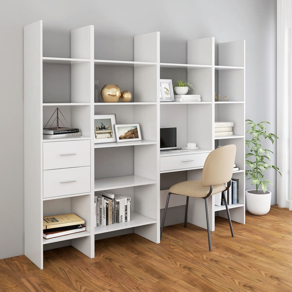 Book Cabinet White 40x35x180 cm Engineered Wood