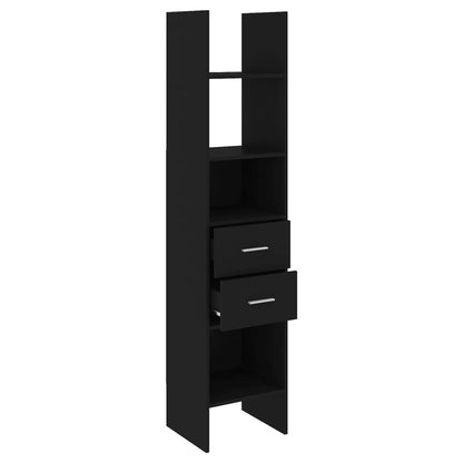 Book Cabinet Black 40x35x180 cm Engineered Wood