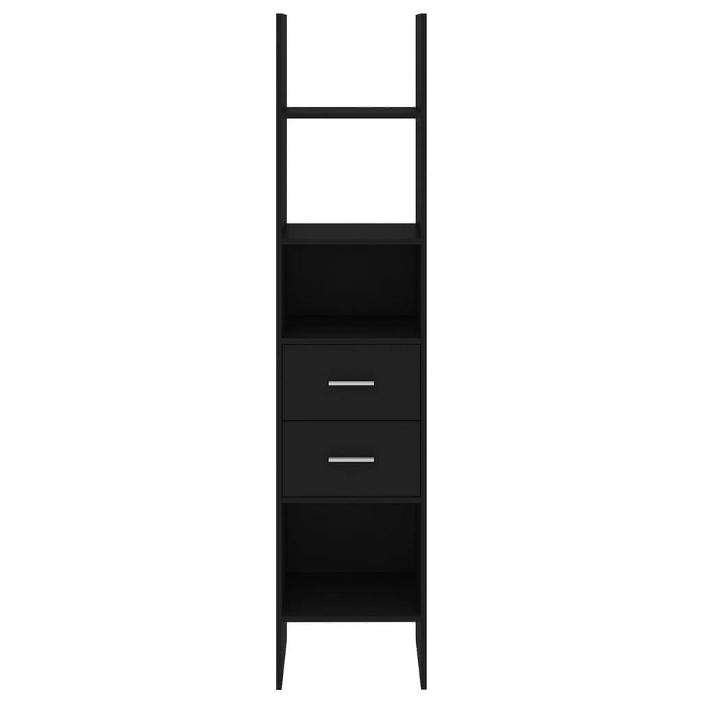 Book Cabinet Black 40x35x180 cm Engineered Wood