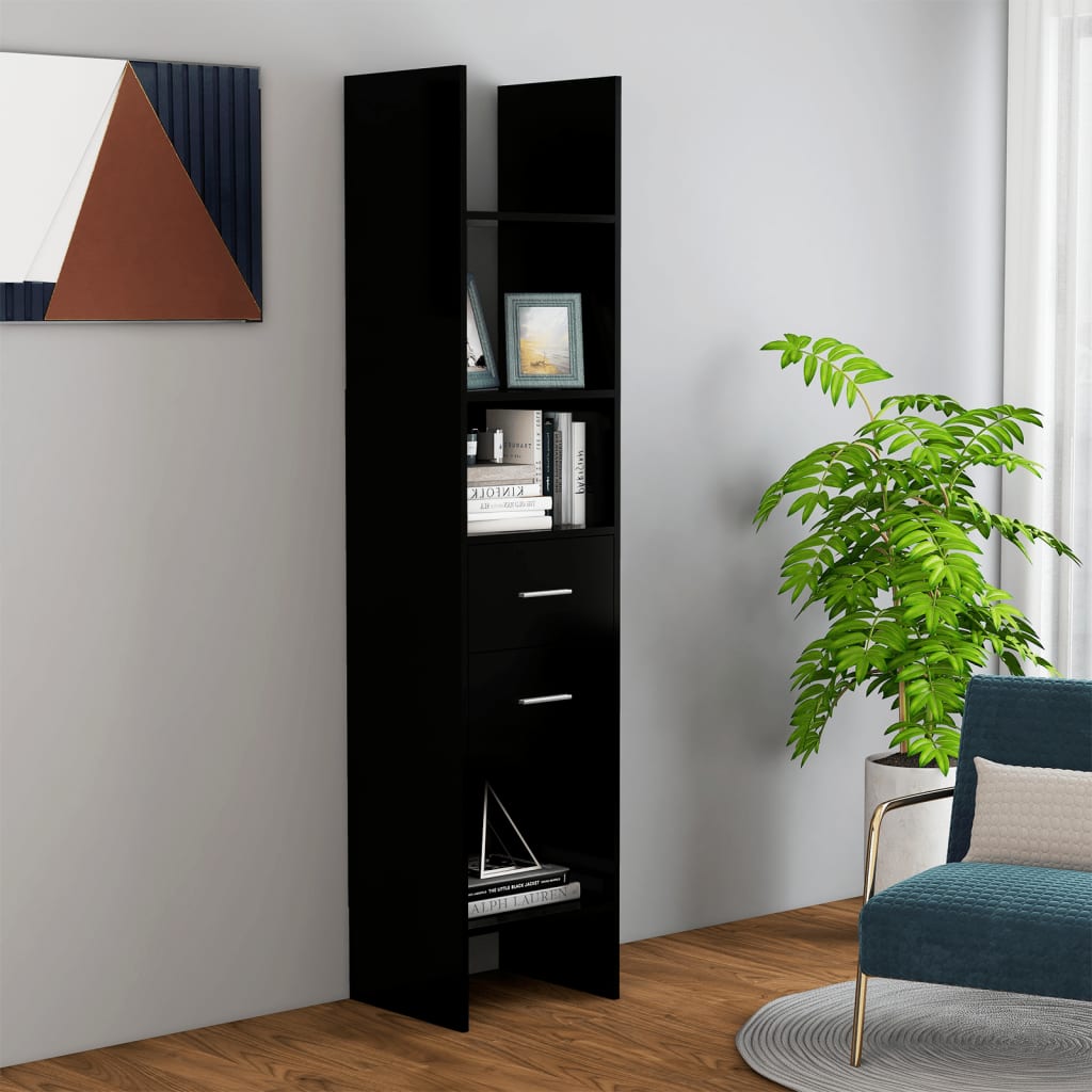 Book Cabinet Black 40x35x180 cm Engineered Wood