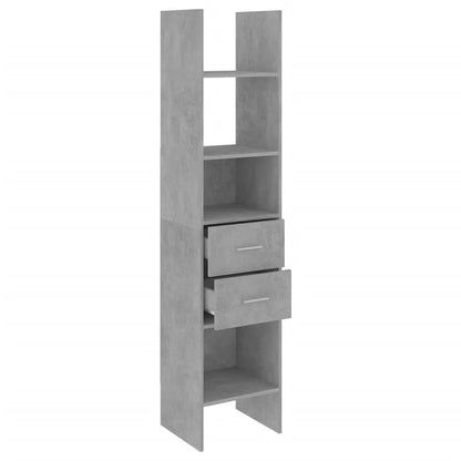 Book Cabinet Concrete Grey 40x35x180 cm Engineered Wood