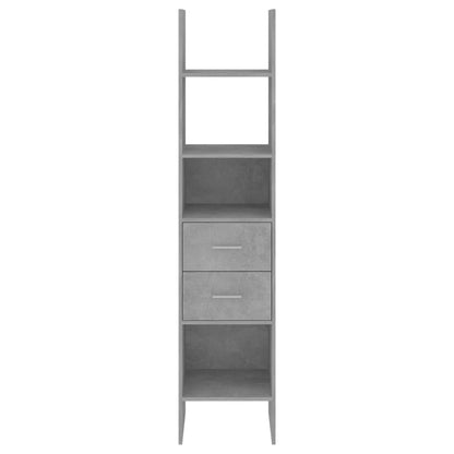 Book Cabinet Concrete Grey 40x35x180 cm Engineered Wood