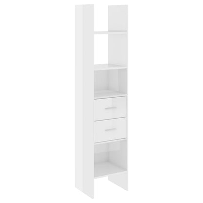 Book Cabinet High Gloss White 40x35x180 cm Engineered Wood