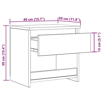 Bedside Cabinets 2 pcs White 40x30x39 cm Engineered Wood