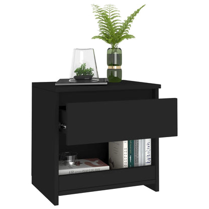 Bedside Cabinets 2 pcs Black 40x30x39 cm Engineered Wood