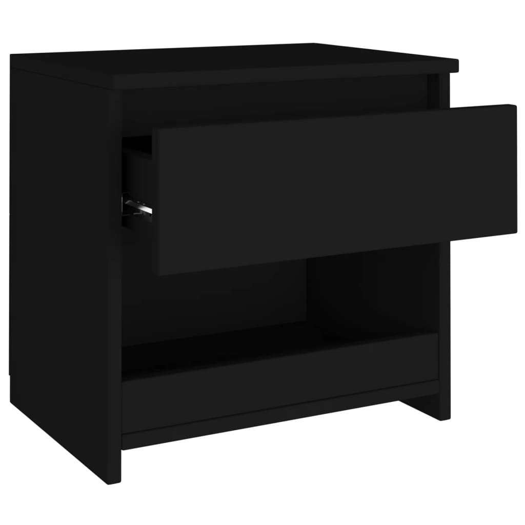 Bedside Cabinets 2 pcs Black 40x30x39 cm Engineered Wood