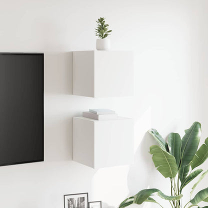 Wall Mounted TV Cabinets 2 pcs White 30.5x30x30 cm