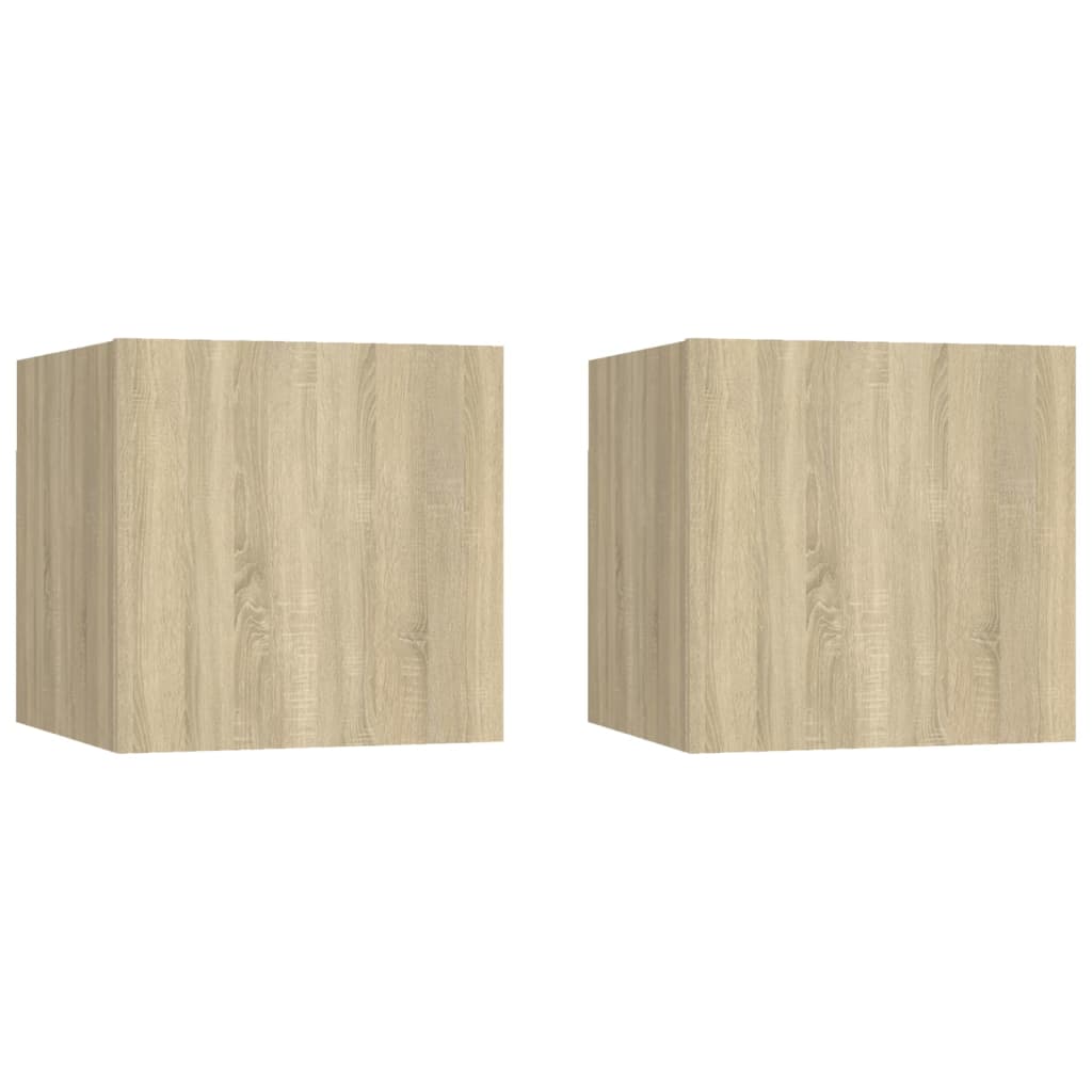 Wall Mounted TV Cabinets 2 pcs Sonoma Oak 30.5x30x30 cm