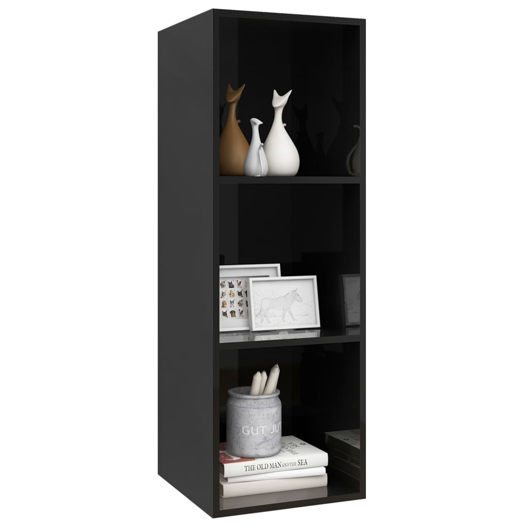 Wall-mounted TV Cabinet High Gloss Black 37x37x107 cm Engineered Wood