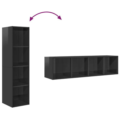 Wall-mounted TV Cabinet High Gloss Grey 37x37x142.5 cm Engineered Wood