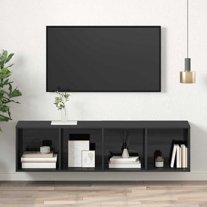 Wall-mounted TV Cabinet High Gloss Grey 37x37x142.5 cm Engineered Wood