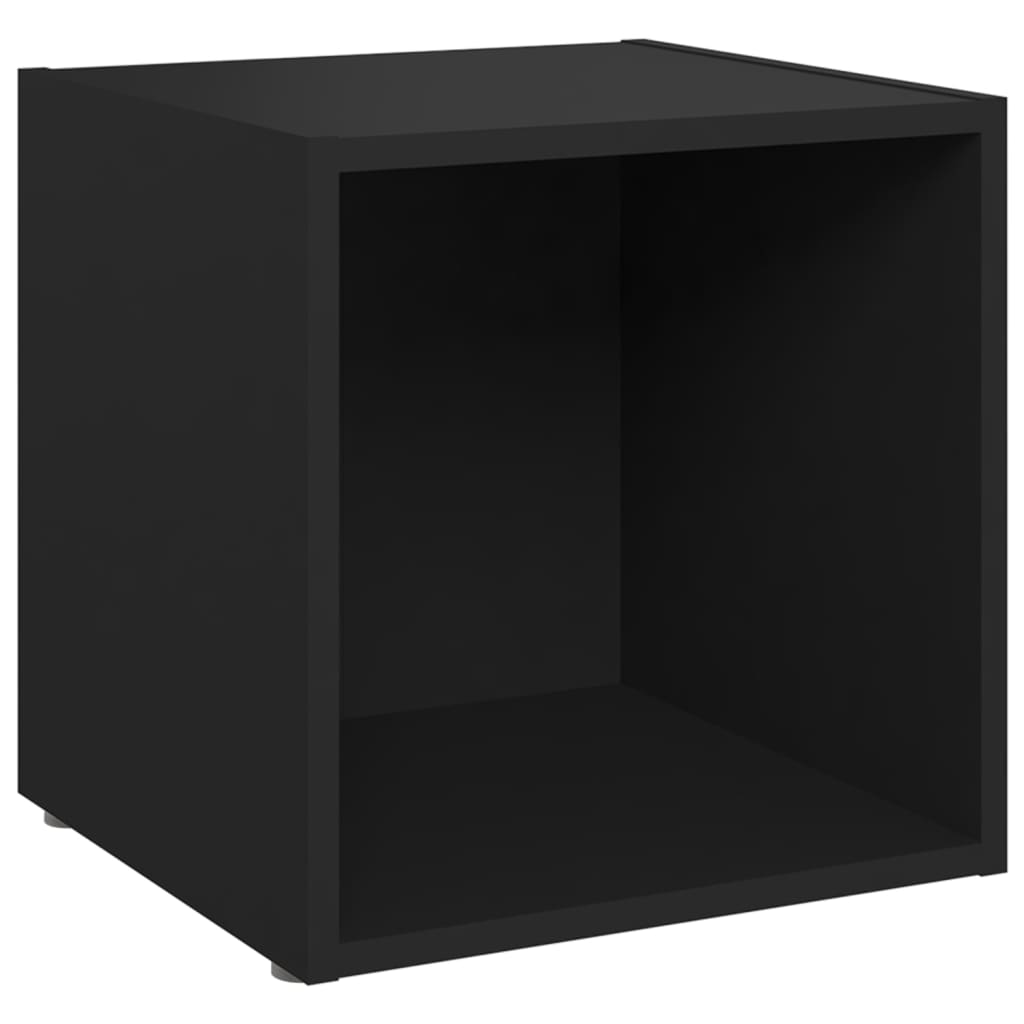 TV Cabinets 4 pcs Black 37x35x37 cm Engineered Wood