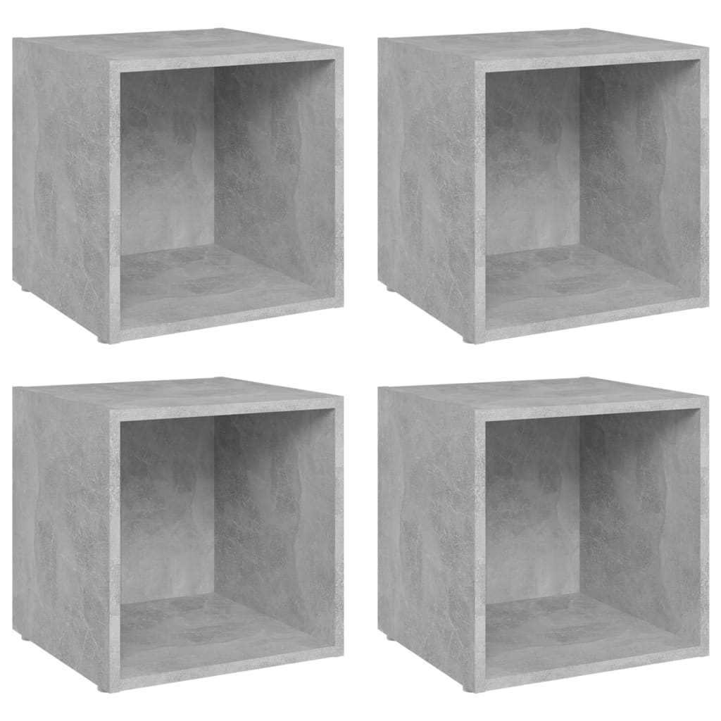 TV Cabinets 4 pcs Concrete Grey 37x35x37 cm Engineered Wood