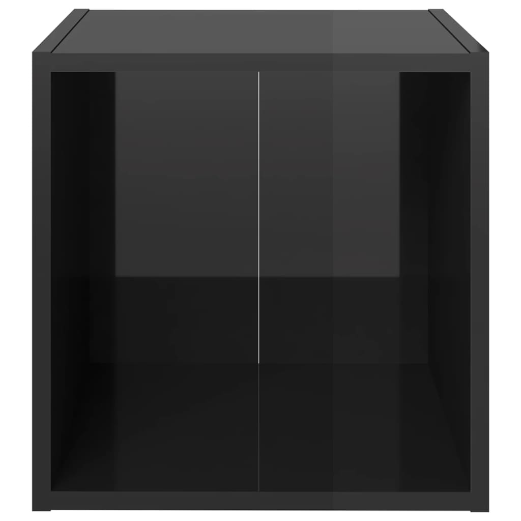 TV Cabinets 2 pcs High Gloss Black 37x35x37 cm Engineered Wood