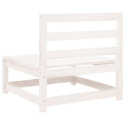 Garden Middle Sofa White Solid Wood Pine