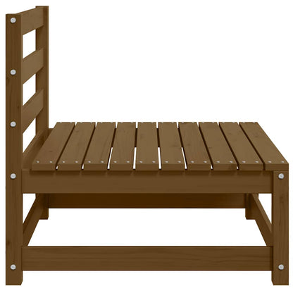 Garden Middle Sofa Honey Brown Solid Wood Pine