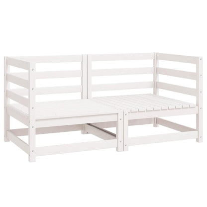 Garden Corner Sofas 2 pcs White Solid Wood Pine