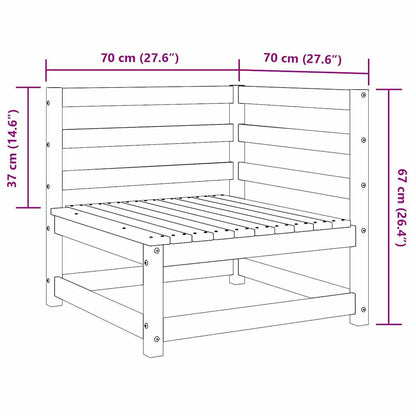 Garden Corner Sofas 2 pcs White Solid Wood Pine