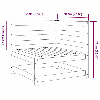 Garden Corner Sofas 2 pcs Grey Solid Wood Pine