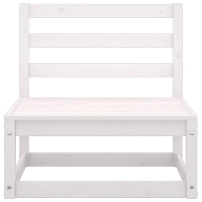 2 Piece Garden Lounge Set White Solid Pinewood
