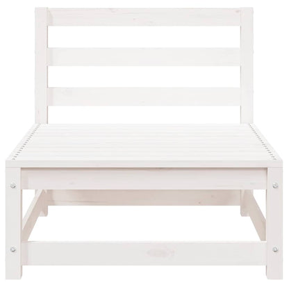 2 Piece Garden Lounge Set White Solid Pinewood