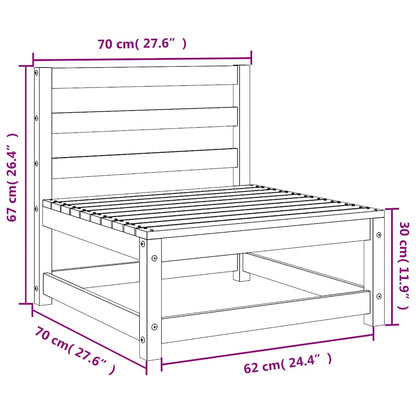 2 Piece Garden Lounge Set White Solid Pinewood