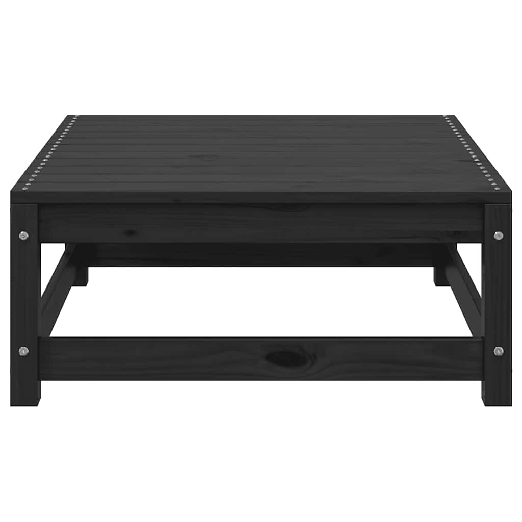 3 Piece Garden Lounge Set Black Solid Wood Pine
