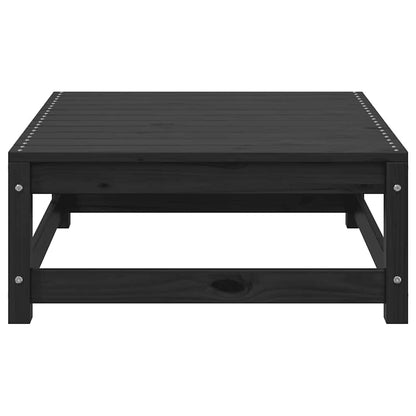 3 Piece Garden Lounge Set Black Solid Wood Pine