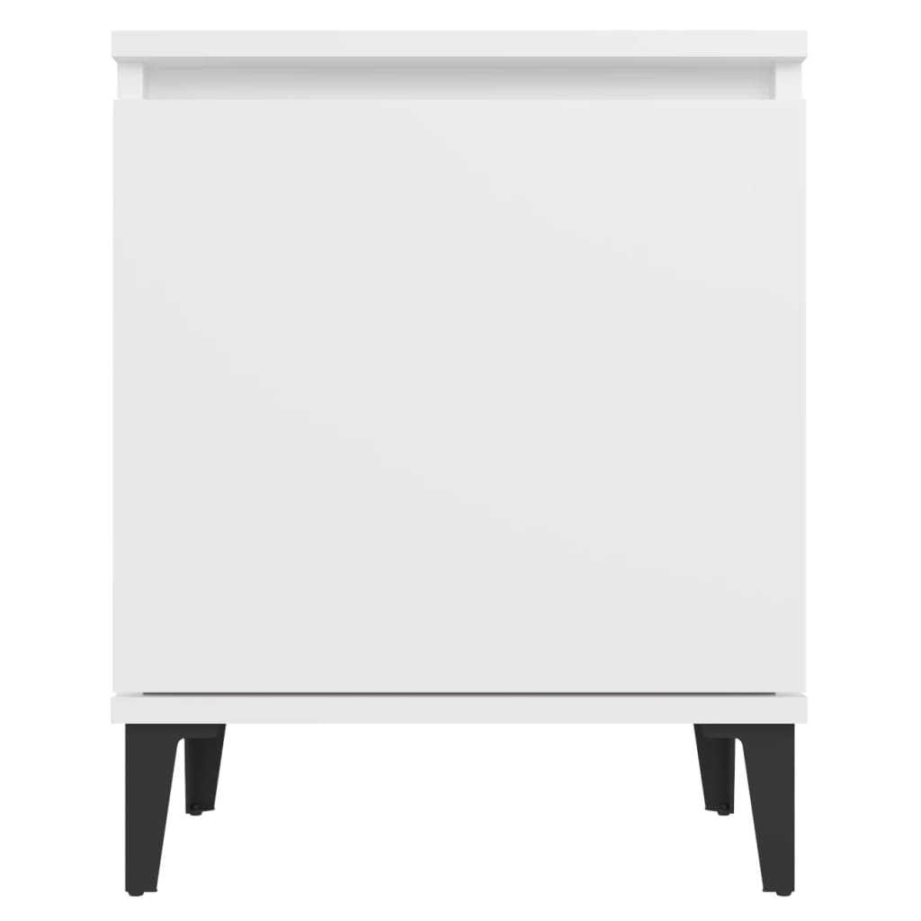 Bed Cabinets with Metal Legs White 40x30x50 cm